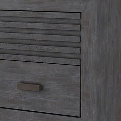 Biom Nightstand, 2 Drawers, Charcoal Brown Solid Hardwood, 24 Inch