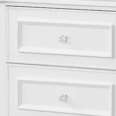 Calpan Nightstand, 2 Drawers, Modern White Solid Wood Frame, 27 Inch