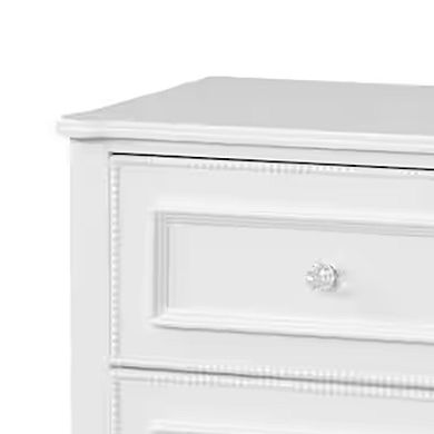 Calpan Nightstand, 2 Drawers, Modern White Solid Wood Frame, 27 Inch