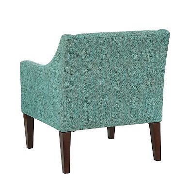 Ginna Accent Armchair, Button Tufted Sea Green Polyester, Brown Legs