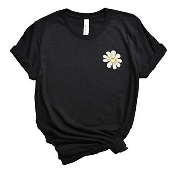 S.W.Smiley Blooming Daisies - Women's Short Sleeve Graphic T-Shirt