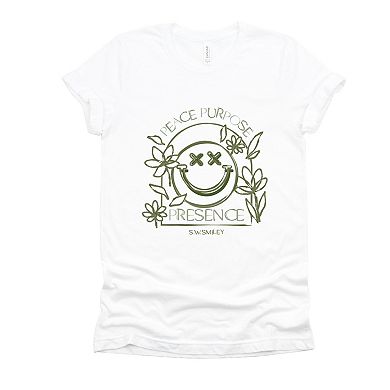 S.W.Smiley Peace Purpose Presence - Women's Short Sleeve Graphic T-Shirt