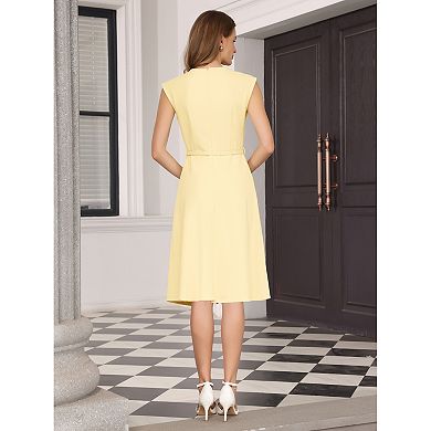 Women's Sleeveless Dress V Neck Elegant Cocktail Party A Line Dresses