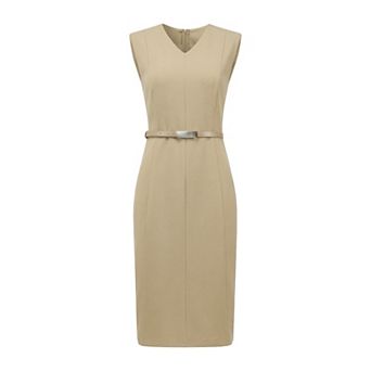 beige dress for funeral Beig/khaki INSPIRE CHIC Sheath Dresses, Clothing SIZE:1XL