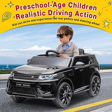 12V Licensed Land Rover Kids Ride On Car, Electric Toy w/Remote, Music & LED Lights, for Ages 3-8