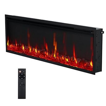 Fancihabor 42 in Electric Fireplace Wall Mounted Recessed Remote 5000 BTU Ultra-Slim Black