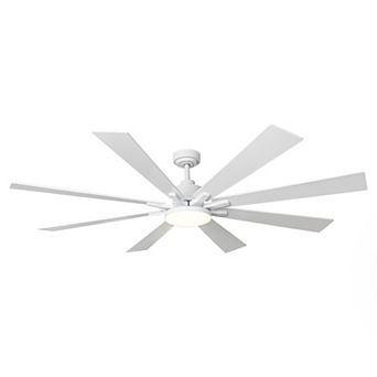 72" Modern Plywood 8-Blade Large Dimmable LED Smart Ceiling Fan with Light and Remote, App Control