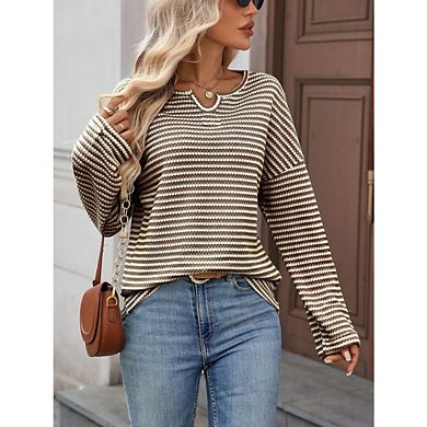 Womens Long Sleeve Waffle Knit Tops V Neck Casual Fall Winter Fashion Shirts
