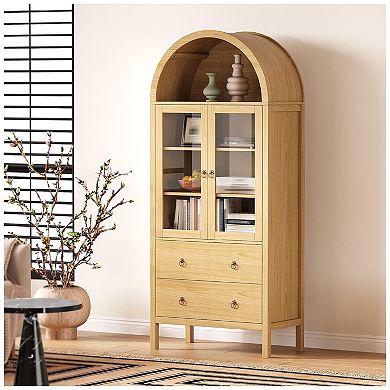 1 Particle Board Round Dome Acrylic Cabinet Door, Durable, Stylish, Easy to Clean, Scratch Resistant