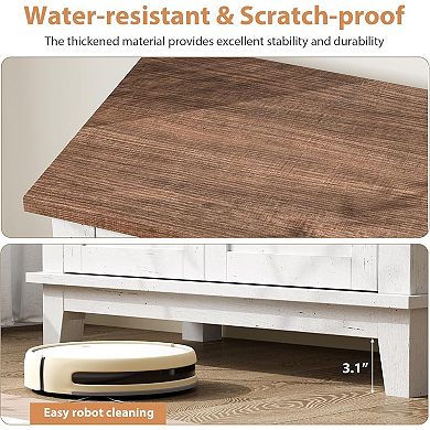 Sideboard Buffet Cabinet, Coffee Bar Storage Cabinet with Adjustable Shelves, Multi-Functional