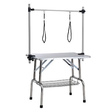 Streamdale Sturdy Foldable Pet Grooming Table with Storage