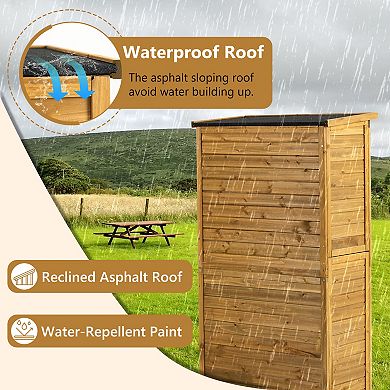 Streamdale Waterproof Outdoor Storage Cabinet with Lock, Shelves, and Vertical Design