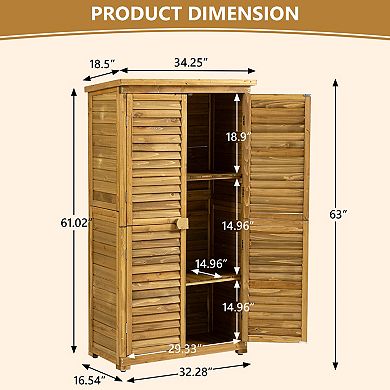 Streamdale Waterproof Outdoor Storage Cabinet with Lock, Shelves, and Vertical Design