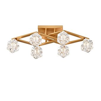 Streamdale 6-Light Crystal Dining Room Ceiling Lamp (Bulbs Included)