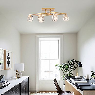 Streamdale 6-Light Crystal Dining Room Ceiling Lamp (Bulbs Included)