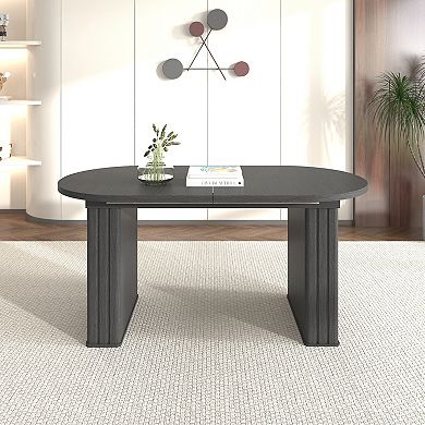 Streamdale Extendable Oval Dining Table, Seats 4-8, Black
