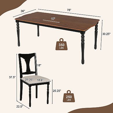 Streamdale Extendable Wood Dining Table Set with 6 Upholstered Chairs