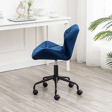 Streamdale Diamond Tufted Adjustable Swivel Office Chair, Blue