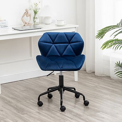 Streamdale Diamond Tufted Adjustable Swivel Office Chair, Blue