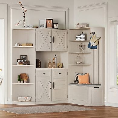 Streamdale Hall Cabinet with Storage & Hooks