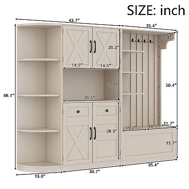 Streamdale Hall Cabinet with Storage & Hooks