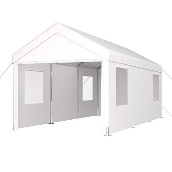 Streamdale 10' x 20' Portable Carport Garage with Roll-up Doors and Ventilated Windows