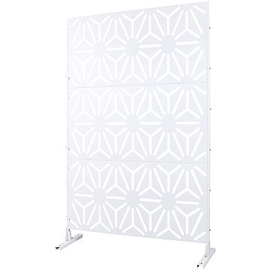 Streamdale Furniture Metal Privacy Screen 76"x48" - White