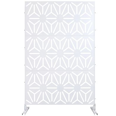 Streamdale Furniture Metal Privacy Screen 76"x48" - White