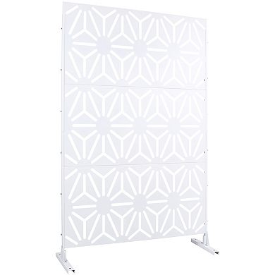Streamdale Furniture Metal Privacy Screen 76"x48" - White