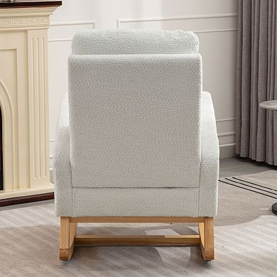 Streamdale High Back Accent Rocking Chair with Footrest