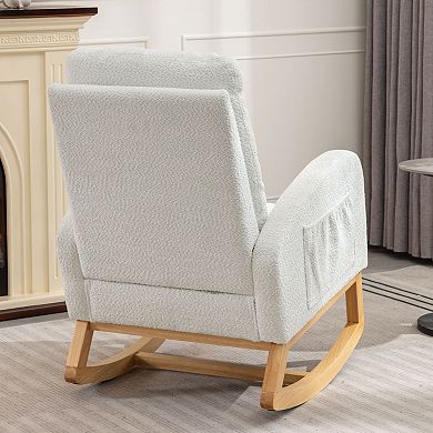 Streamdale High Back Accent Rocking Chair with Footrest