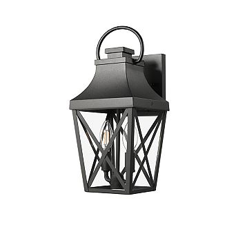 Streamdale Waterproof Matte Black Wall Sconce with Clear Glass Shade for Outdoor Use (1)