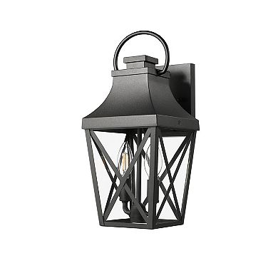 Streamdale Waterproof Matte Black Wall Sconce with Clear Glass Shade for Outdoor Use (1)