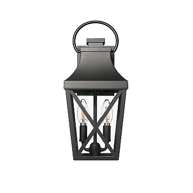 Streamdale Waterproof Matte Black Wall Sconce with Clear Glass Shade for Outdoor Use (1)