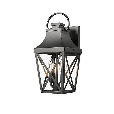 Streamdale Waterproof Matte Black Wall Sconce with Clear Glass Shade for Outdoor Use (1)
