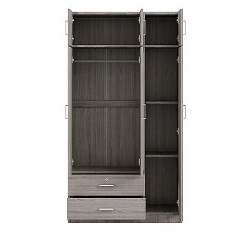Streamdale Modern 3-Door Wardrobe with Drawers, Mirror, & Cabinet