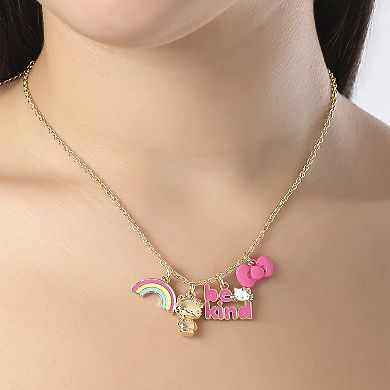 Hello Kitty Charm Necklace Official License, 16"+3" Gold-Tone Necklace with 4 Hello Kitty Charms