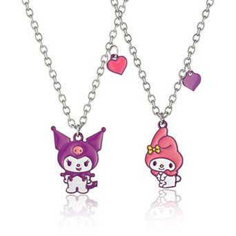Sanrio Kuromi and My Melody Best Friend Necklace for 2 Official License, Fashion BFF Necklace for 2