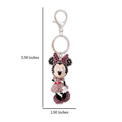 Disney Minnie Mouse Crystal Pavé Bag Charm Keychain Officially Licensed