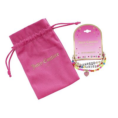 Juicy Couture Kids Choose Juicy Heart Charm 3 Piece Beaded Jewelry