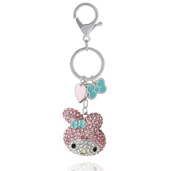 My Melody Crystal Cluster Pavé Bag Charm Keychain Officially Licensed Sanrio