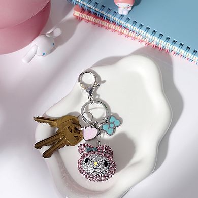 My Melody Crystal Cluster Pavé Bag Charm Keychain Officially Licensed Sanrio