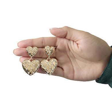 Juicy Couture Double Heart Drop Earrings