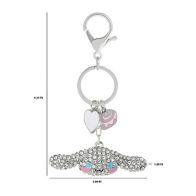Cinnamoroll Crystal Cluster Pavé Bag Charm Keychain Officially Licensed Sanrio