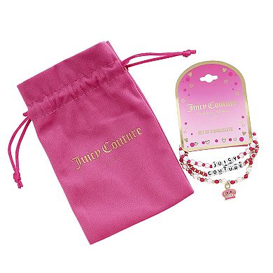 Juicy Couture Kids Crown Charm 3 Piece Beaded Jewelry