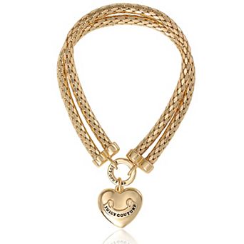 Juicy Couture Layered Heart Bracelet - Gold Tone