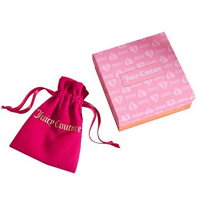 Juicy Couture Multi‑Charm Beaded Chain Bracelet, Gold‑Tone with Pink Accents