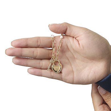 Juicy Couture Heart Locket Charm Necklace, Gold‑Tone with Initial ‘J’