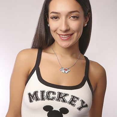 Disney Minnie Mouse and Mickey Mouse Necklace - 16"+3" Crystal Pendant