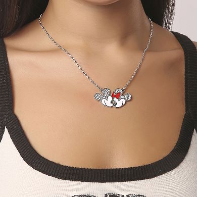 Disney Minnie Mouse and Mickey Mouse Necklace - 16"+3" Crystal Pendant